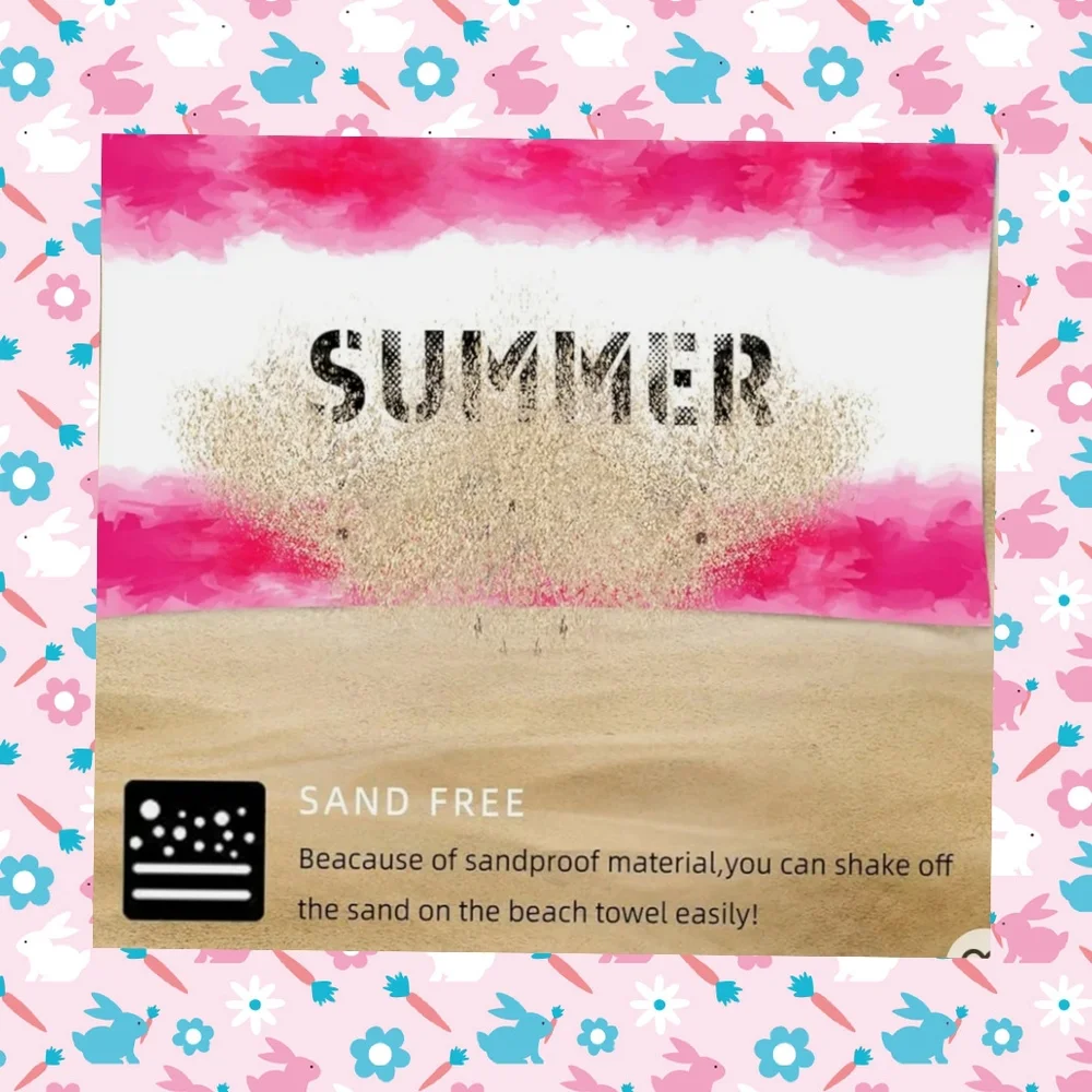 Summer Pink and White Beach Towel. 106